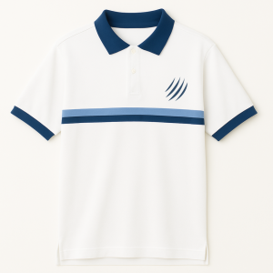 Classic White & Blue Golf Polo