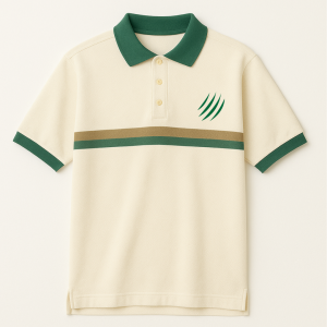 Vintage Cream & Green Golf Polo